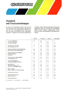Standard- und Zusatzausr&uuml;stungen